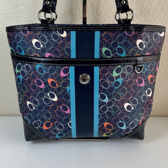 EUC COACH Chelsea Heritage Stripe Signature Tote Bag - Picture 2 of 16